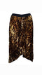 Velvet leopard midi skirt