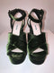 'Calzature Donna' Green Velvet Platform Sandals