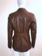 Brown Leather Single Breasted Blazer w/ Removable Belt