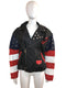USA Flag Leather Motorcycle Biker Jacket