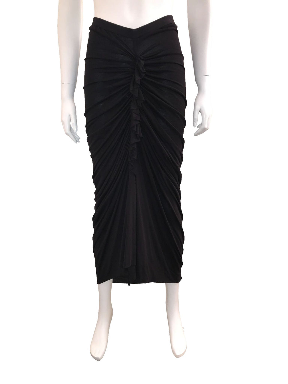 Ruched Front Midi Length Skirt