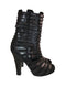Round Toe Leather Cage Booties