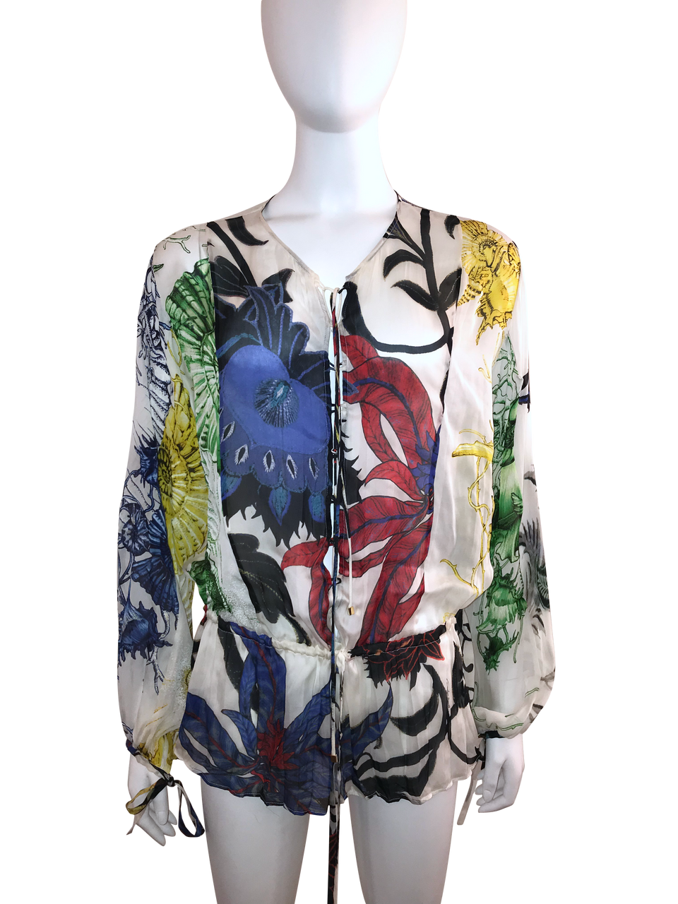 Roberto Cavalli Silk Floral Printed Tunic Blouse