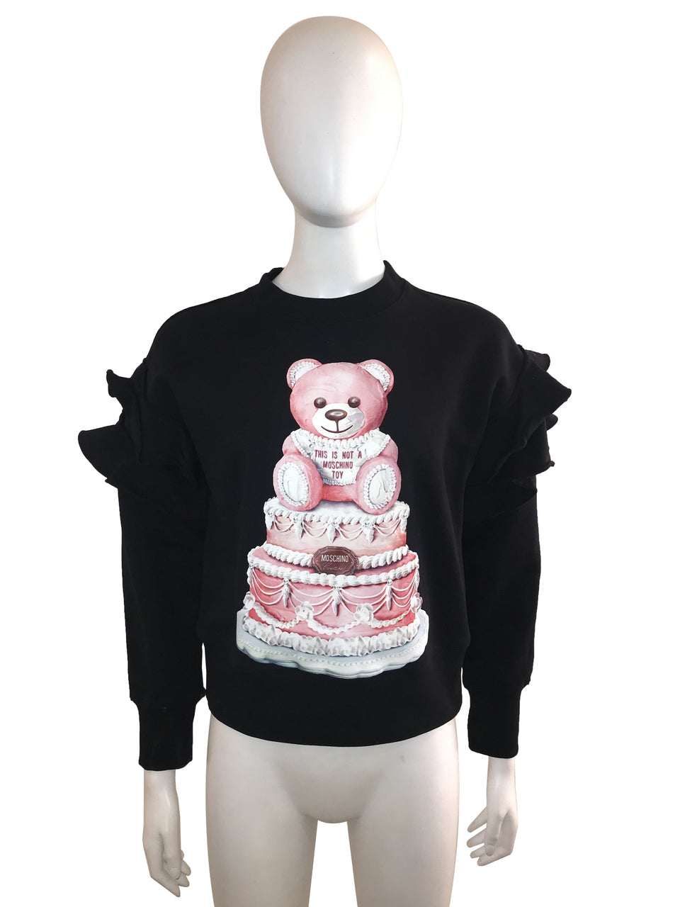 Teddy Bear Sweatshirt with Ruffle Sleeve