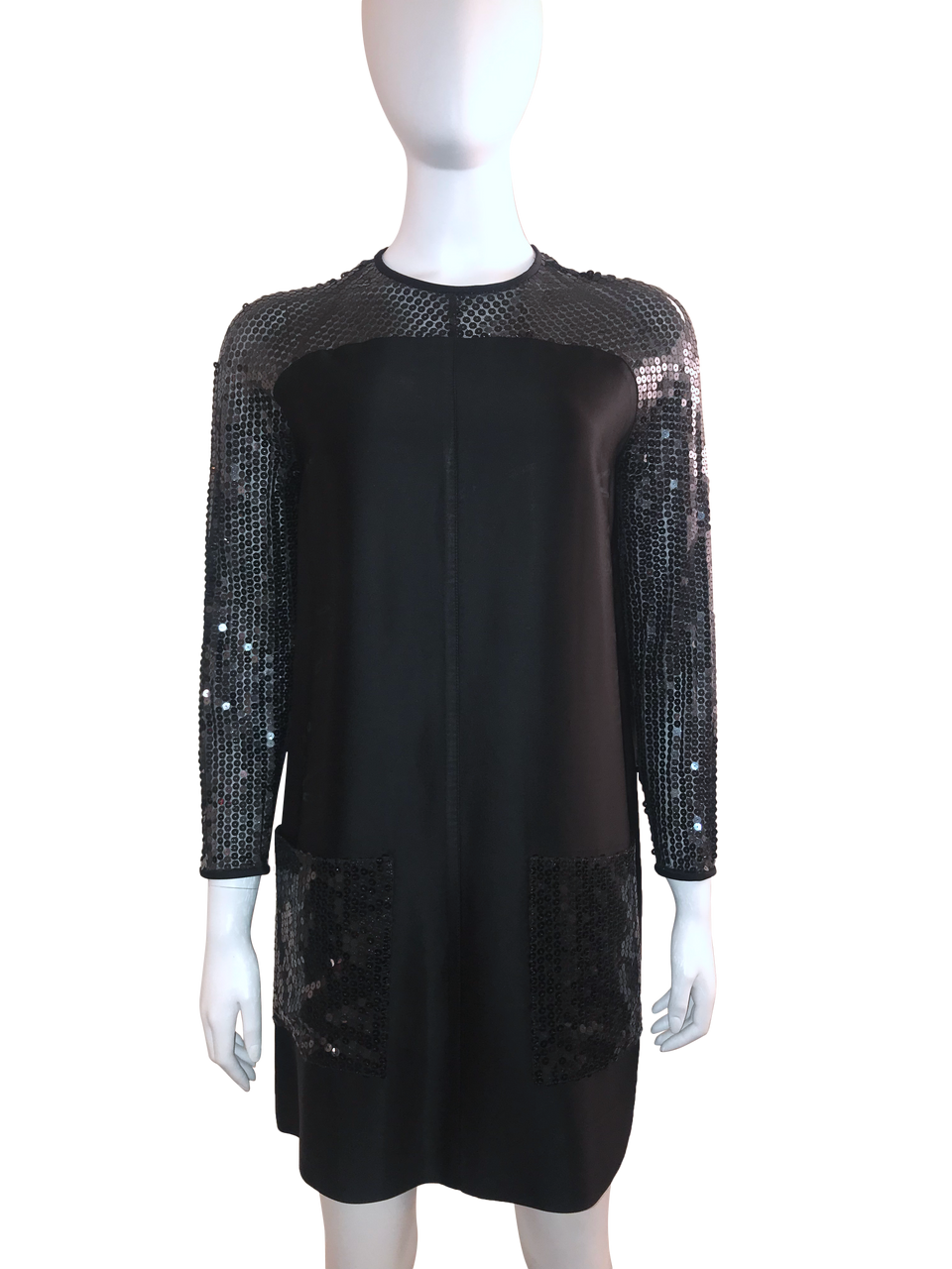 Paris Black Sequin Sheath Dress