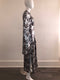Metallic Bell Sleeve Printed Midi Dress