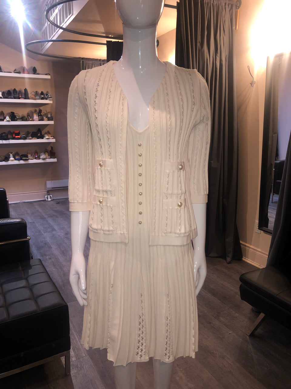 2-Piece Knit Dress and Cardigan