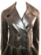 Leather Double Breasted Fit & Flare Coat