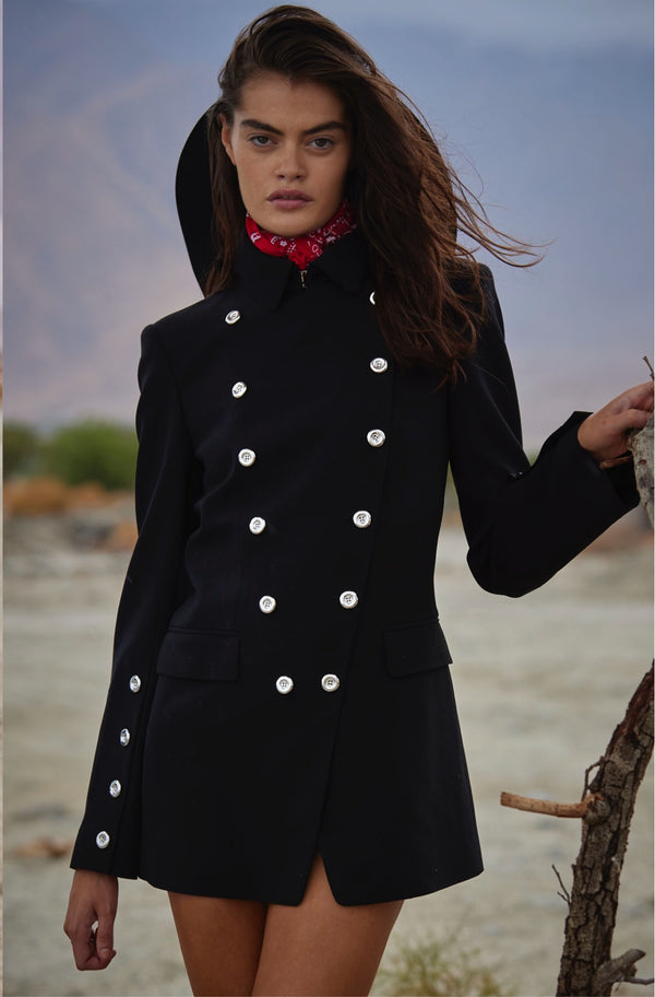 Double Breasted Jacket with Silver Buttons