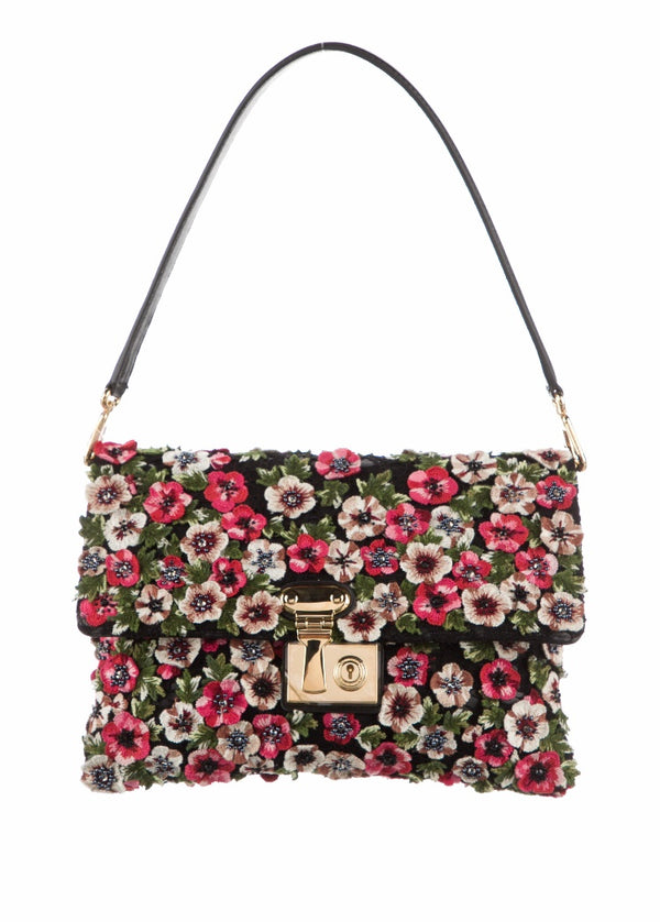 Floral Embroidered Clutch Purse