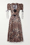 Leopard Printed Dress with Rose