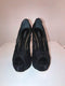 Black Lace Peep Toe Platform Heels